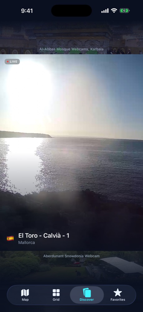 Discover: two live cameras filling the screen